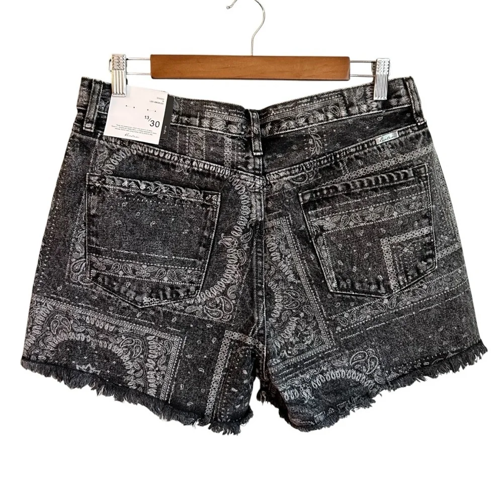 KanCan Black Paisley Jean Shorts - Picture 5 of 9